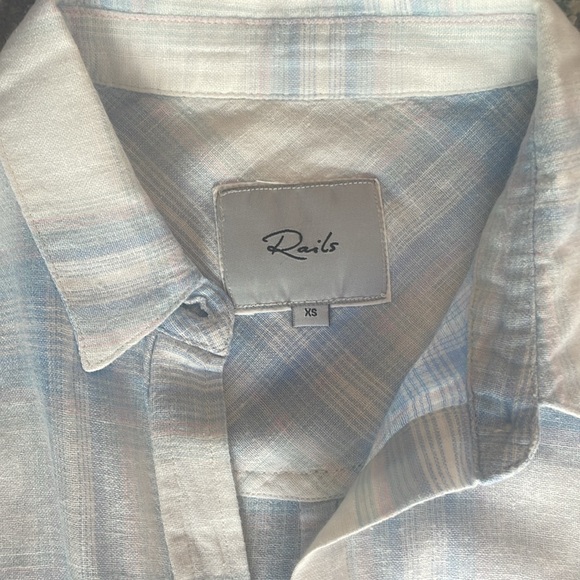 Rails Plaid Short Sleeve Button Down Top Size XS - Picture 8 of 8